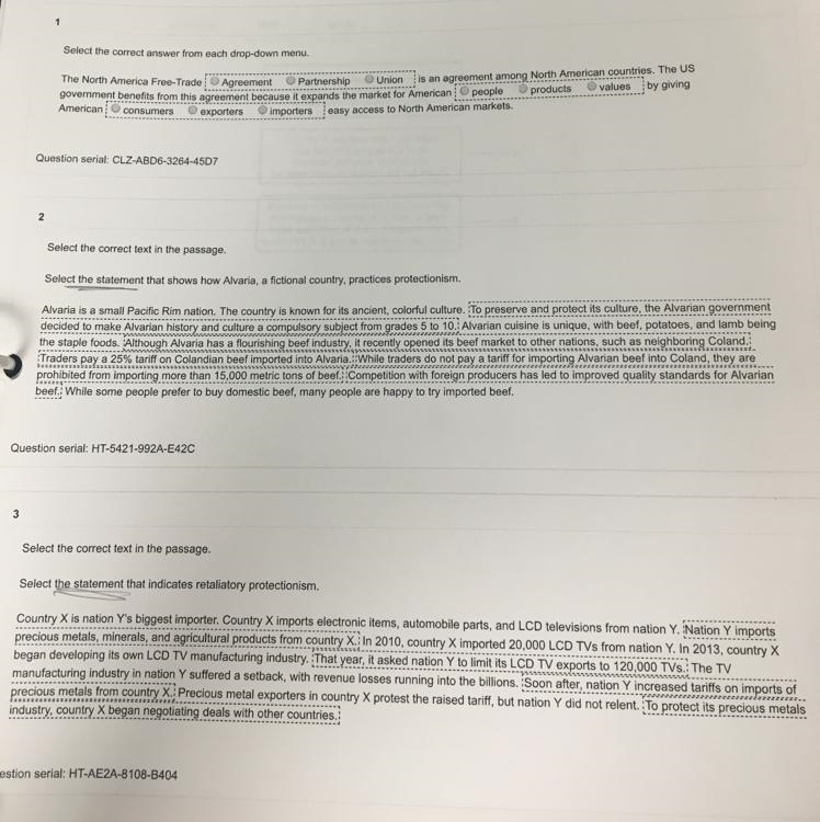 Select the statement that indicates protectionism-example-1