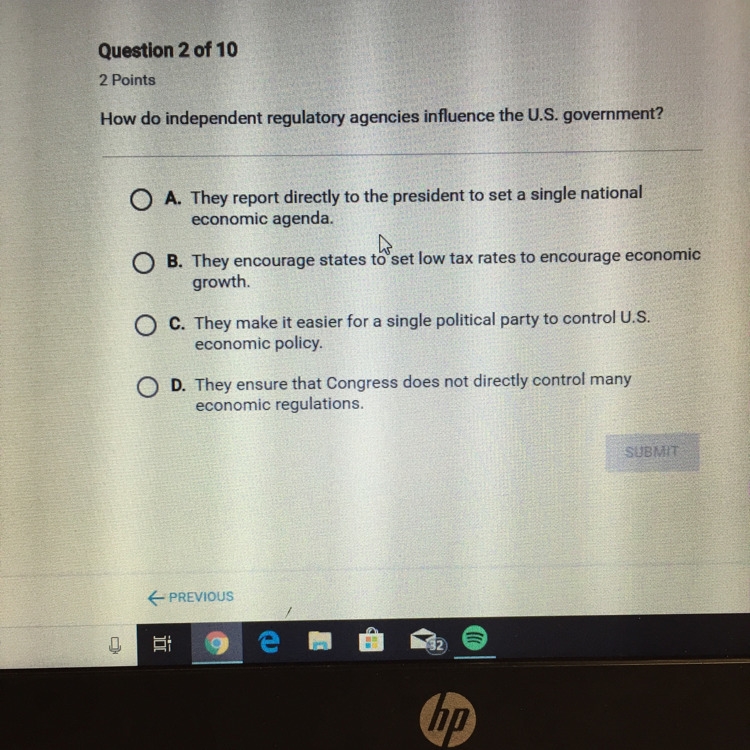 How do independent regulatory agencies influence the U.S. government?-example-1