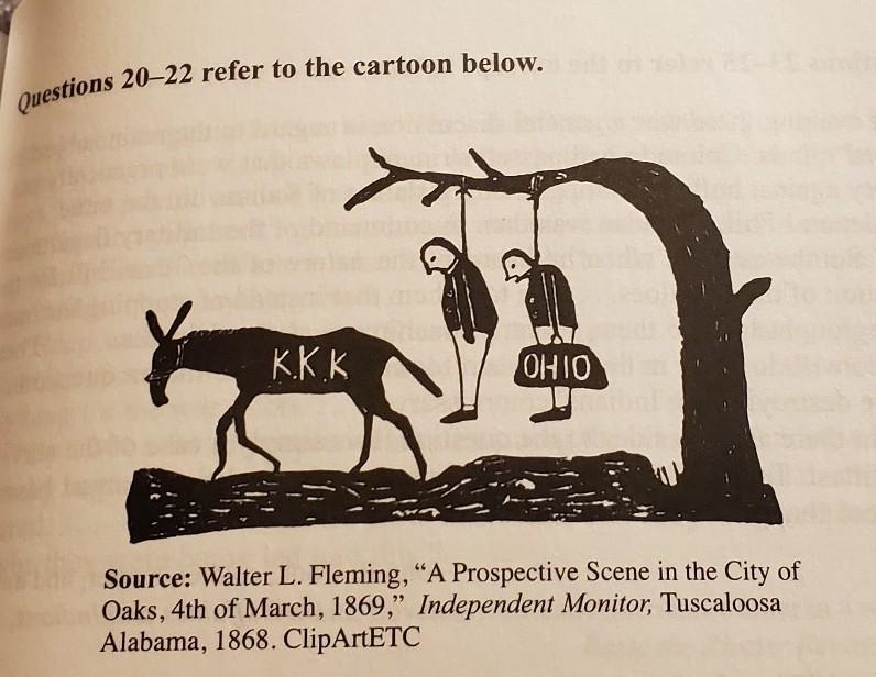 Which of the major targets of the Ku Klux Klan after the Civil War is portrayed in-example-1