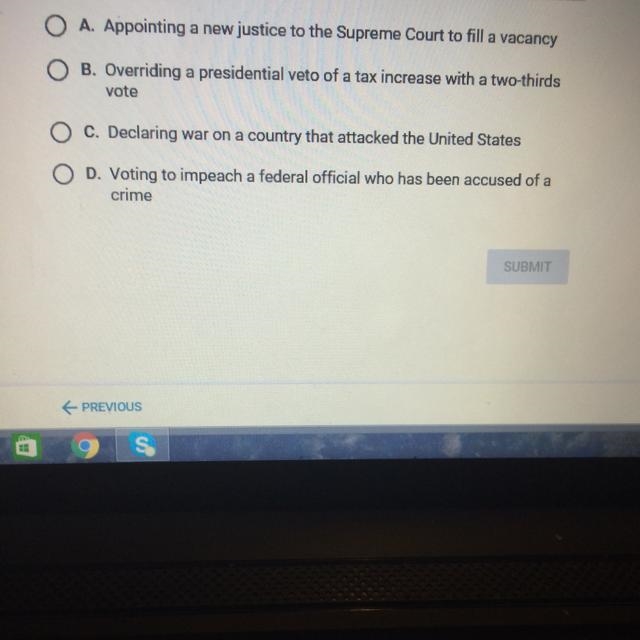 Which action can congress not perform, according to the constitution?-example-1