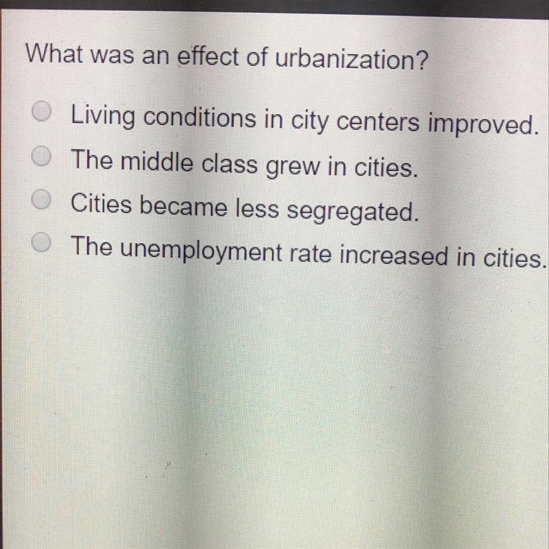 What was an effect of urbanization?-example-1