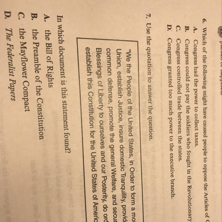 Two question please I need the answer 6 and 7-example-1