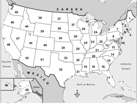 Write the number of the state on the map next to its name below.-example-1