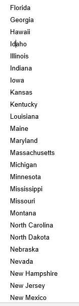 Write the number of the state on the map next to its name below.-example-3