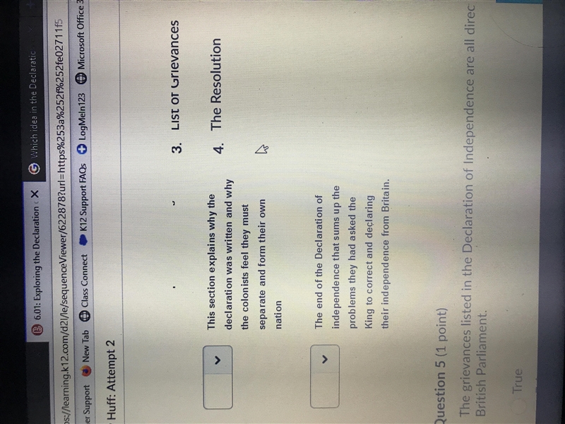 Please match the description of what the specific written section does to the correct-example-2