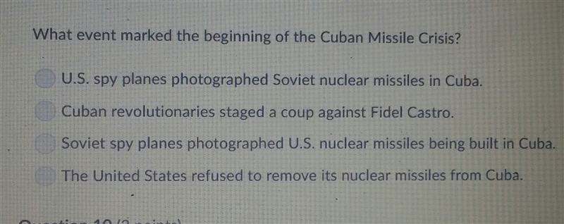 What event marked the beginning of the cuban missile crisis?-example-1