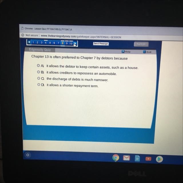 Chapter 13 is often preferred to Chapter 7 by debtors because-example-1