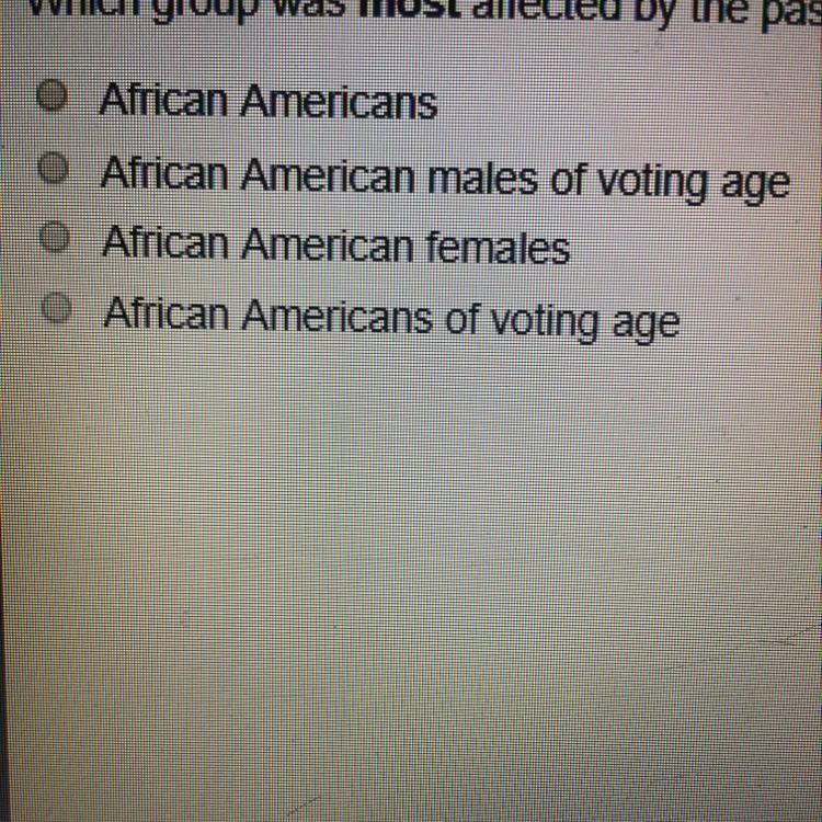 Which group was most affected by the passage of the 15th amendment-example-1