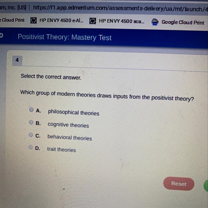 Which group of modern theories draws inputs from the positivist theory-example-1