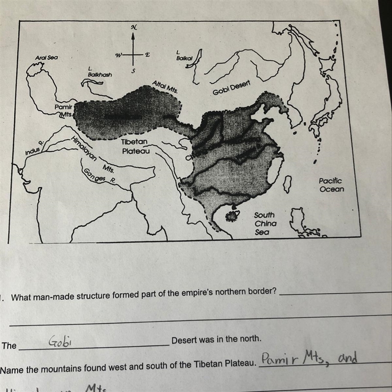 What man-made structure formed part of the empire’s northern border? Please answer-example-1