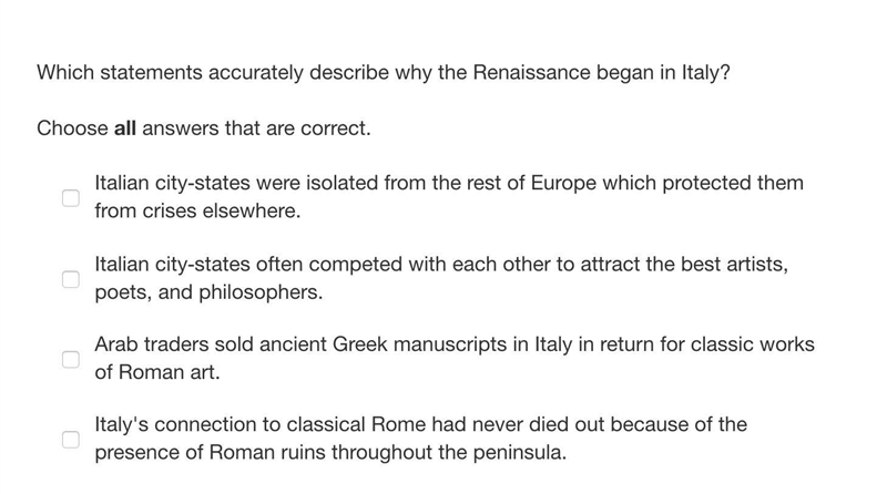 Which statement best describes the Renaissance?-example-1