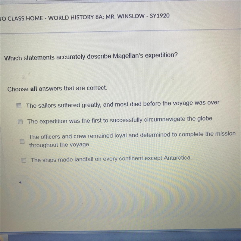 Which statements accurately describe Magellan's expedition?-example-1