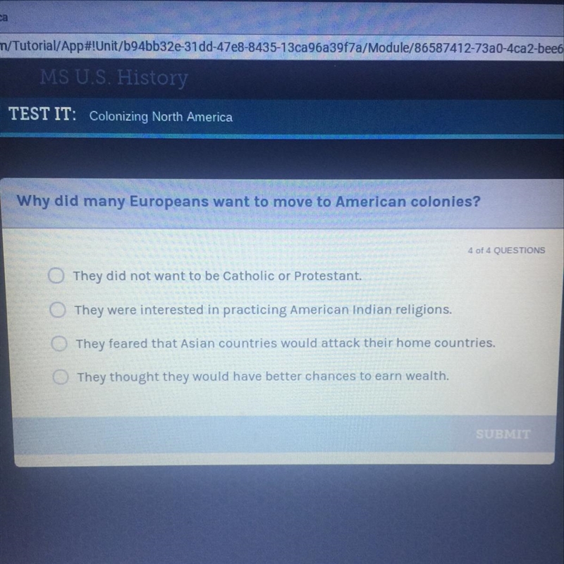 Why did many Europeans want to move to America colonies-example-1