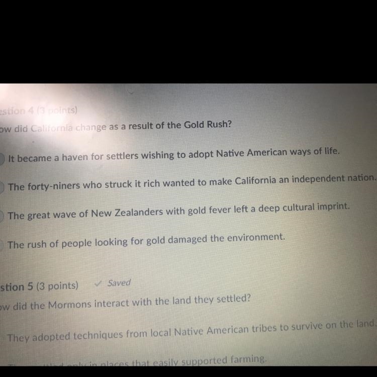 How did California change as a result of the gold rush-example-1