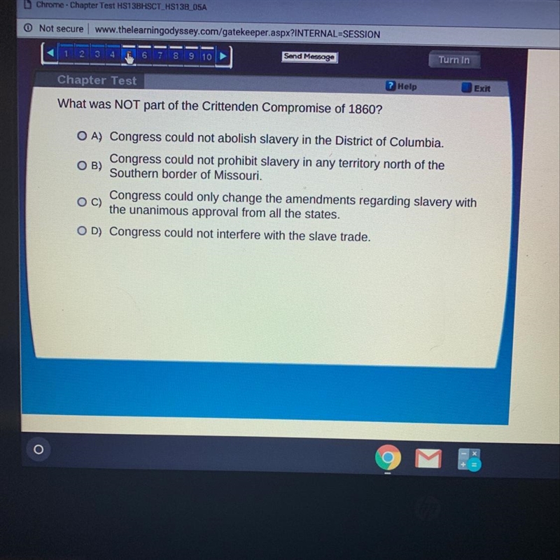 What was NOT part of the crittenden compromise of 1860?-example-1