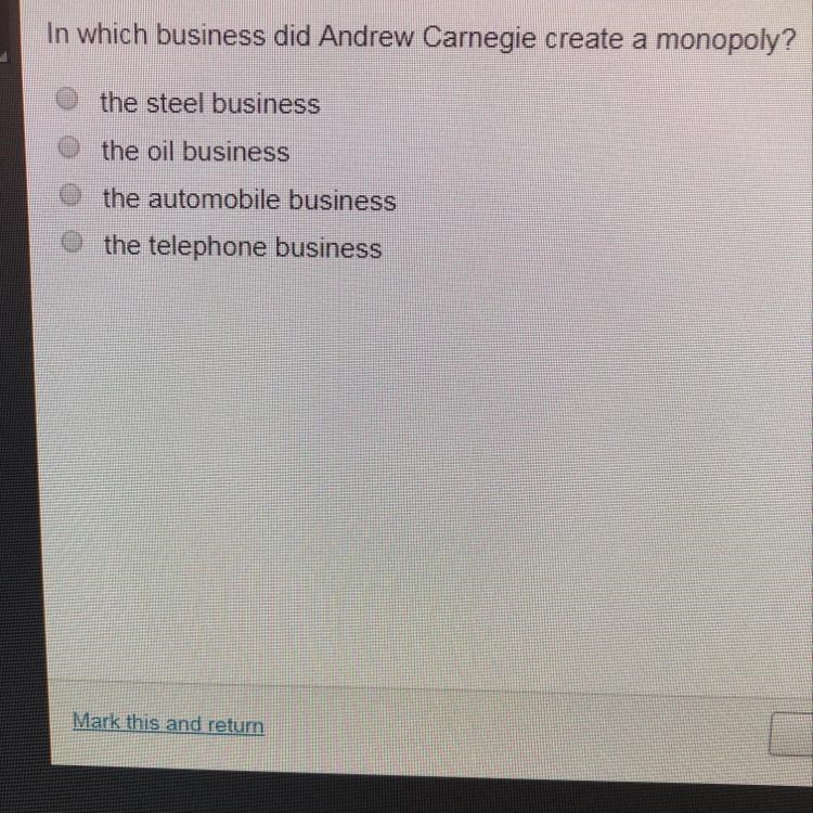 When an industry was monopolized by one company or trust during the gilded age, what-example-1