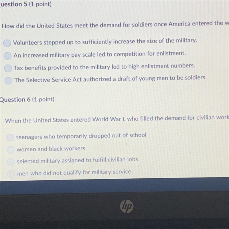 How did the United States meet the demand for soldiers once America’s entered the-example-1