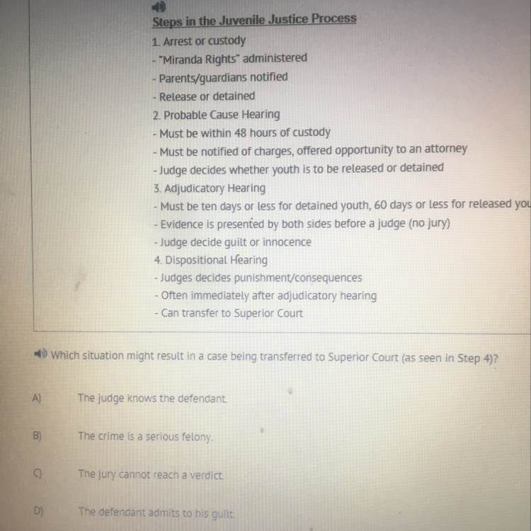 Which situation might result in a case being transferred to superior court as seen-example-1