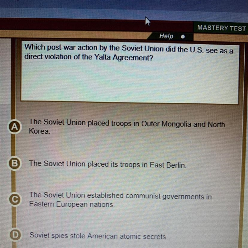 Which post war action by the Soviet Union did the US see as a direct violation of-example-1