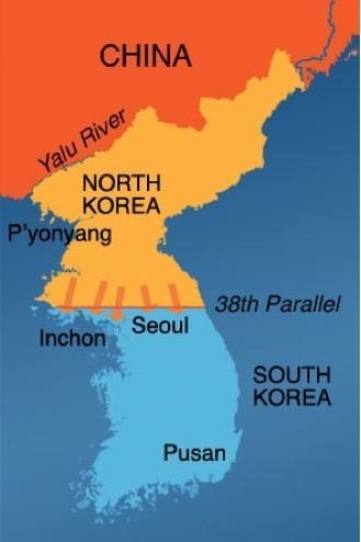 Use the map below to answer the following question: This is a map showing the Korean-example-1