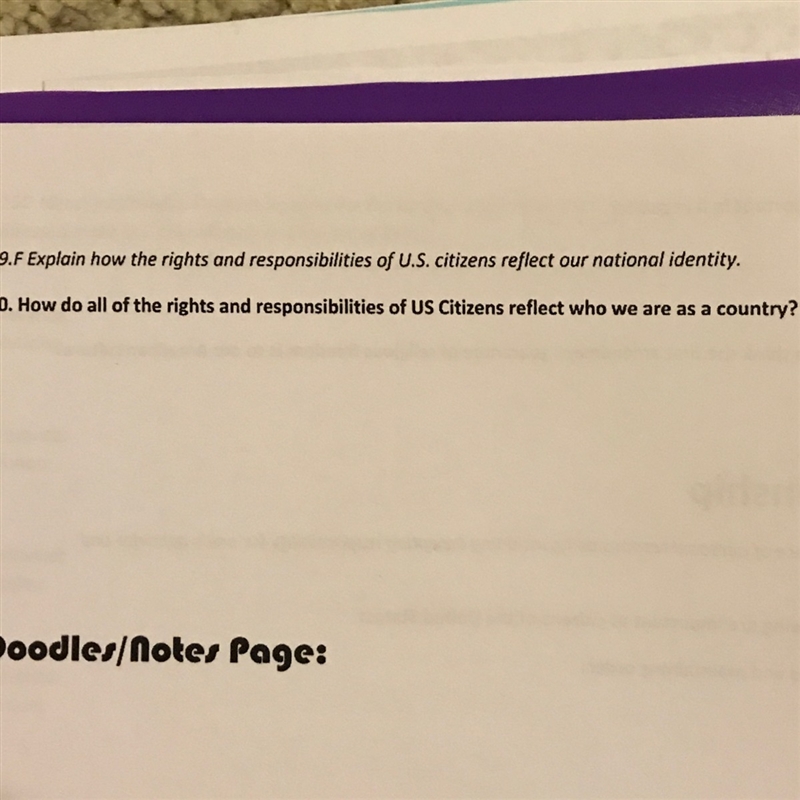 How do all of rights and responsibilities of US citizens reflect who we are as a country-example-1