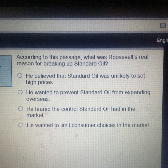 According to this passage what was Roosevelts real reason for breaking up standard-example-1