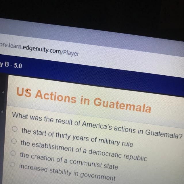 What was the result of America’s actions in Guatemala-example-1