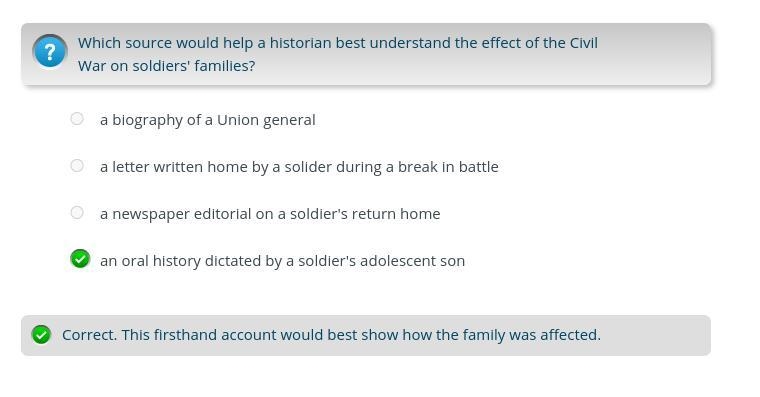 Which source would help a historian best understand the effect of the Civil War on-example-1