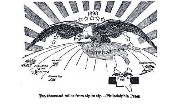 The United States from 1798 to 1898. What is this political cartoon suggesting since-example-1