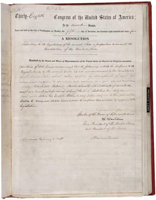 What political party oppose the 13th amendment-example-1