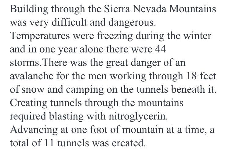 What made working conditions on the Central Pacific Railroad especially dangerous-example-1