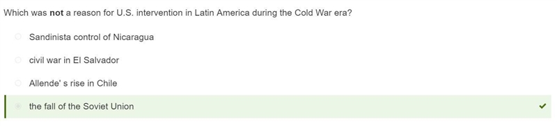 Which was not a reason for us intervention in Latin america during the cold war era-example-1