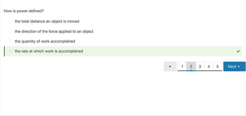 How is power defined the rate at which work is accomplished , the direction of the-example-1