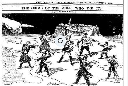 How soon after the war broke out was this cartoon published-example-1