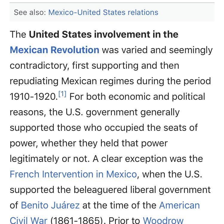 Why did president Wilson intervene in Mexico ?-example-1