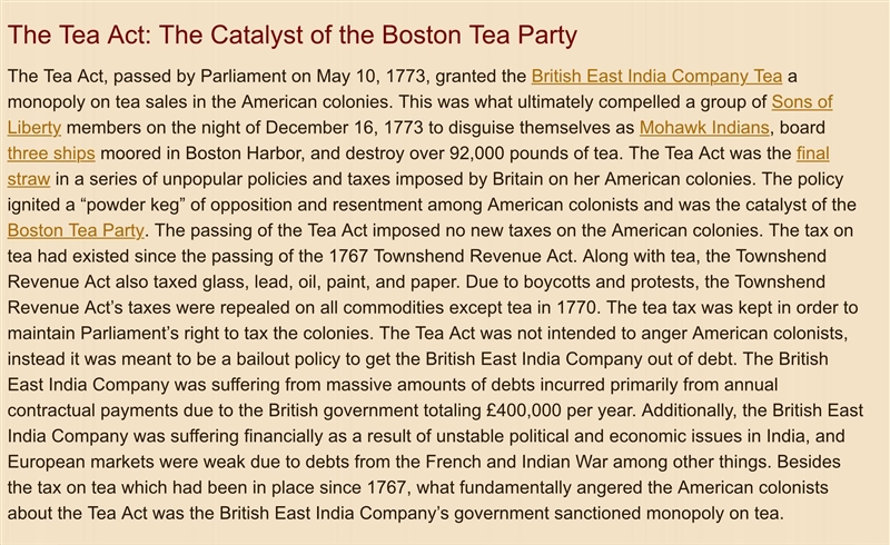 What did the tea act do ?-example-1