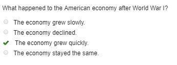 What happened to the American economy after World War I?-example-1