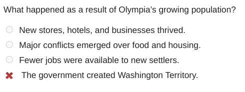 What happened as a result of Olympia’s growing population? New stores, hotels, and-example-1