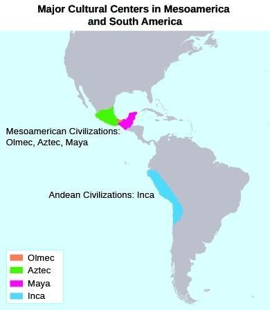 Where did the following civilizations exist? Maya: Aztec: Inca:-example-1