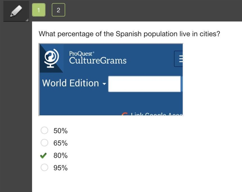 What percentage of the Spanish population lived in cities-example-1