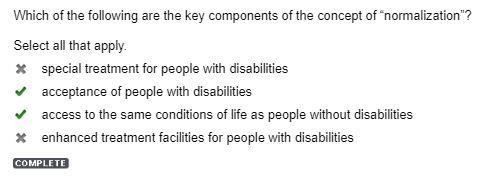 Which of the following are the key components of the concept of “normalization”? Select-example-1