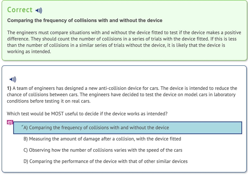 A team of engineers has designed a new anti-collision device for cars. The device-example-1