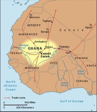 Is ancient Ghana, in the same location as the new country of new country of Ghana-example-1