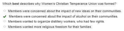 Which best describes why women’s Christian temperance union formed-example-1