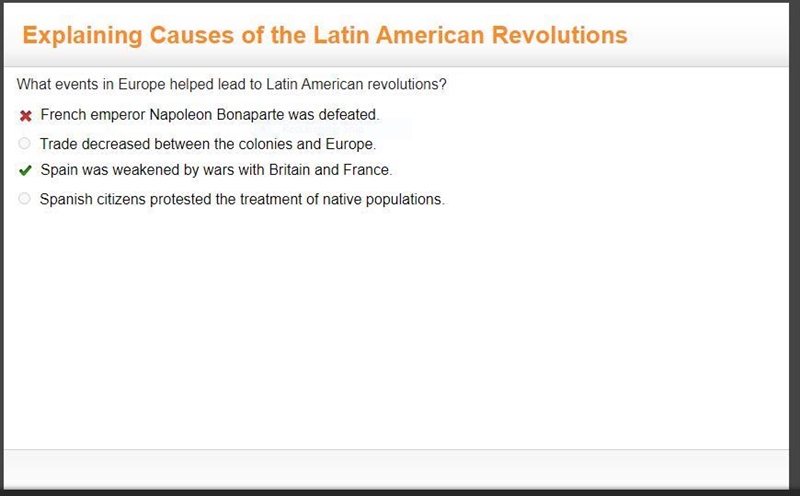 How were events in Europe related to the revolution in Latin-example-1