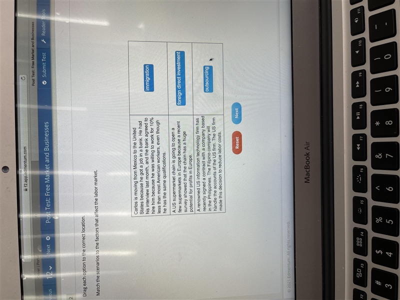 Match the scenarios to the factors that affect the labor market-example-1