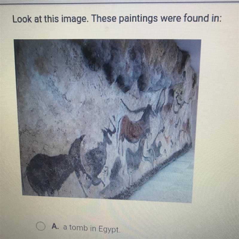 A. A tomb in Egypt B. A ruin in Rome C. A castle on Crete D. A cave in France-example-1