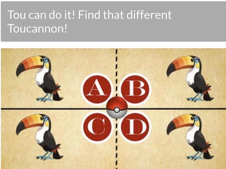 Help me find the difference. Only one toucannon is wrong, the other tree is correct-example-1