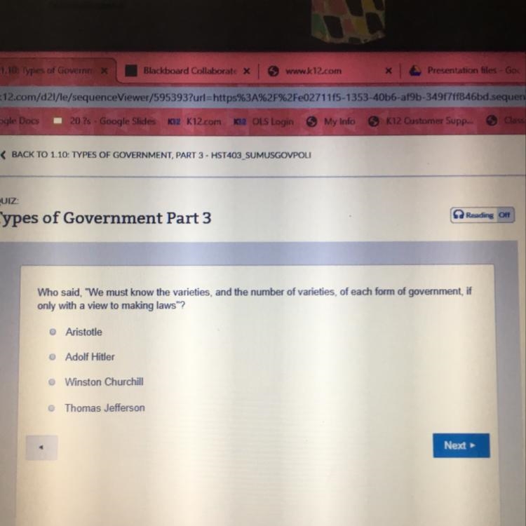 Who said”we must know the varieties,and the number of varieties,of each form of government-example-1