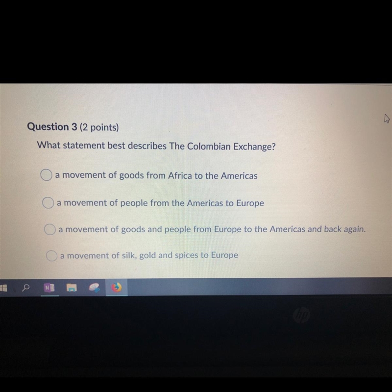 What statement best describes the Columbian exchange?-example-1